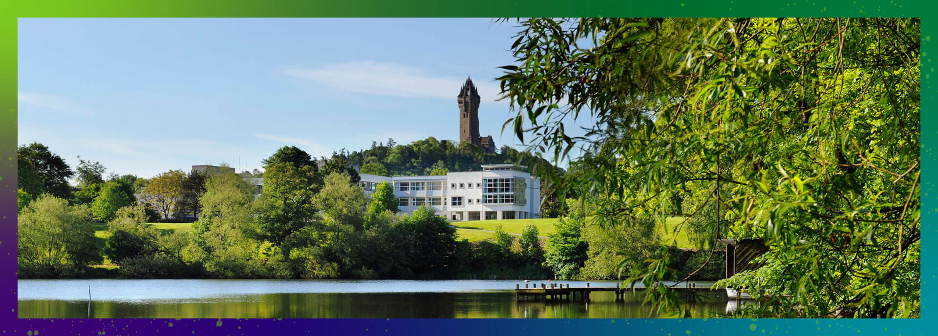 Airthrey Loch and Wallace Monument.
