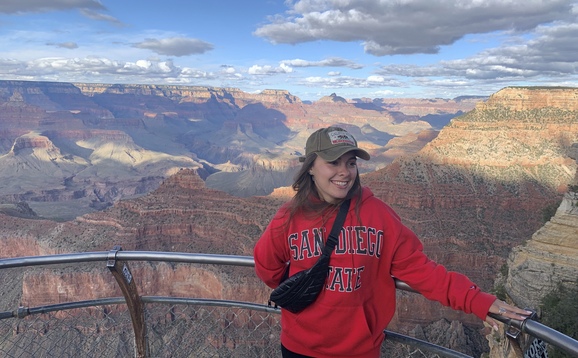 Study abroad student at the Grand Canyon