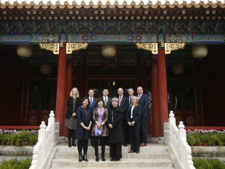 Staff from the University of Stirling, Historic Environment Scotland and the Forbidden City at the signing in Beijing, China