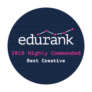 An image promoting the Edurank Best Creative award