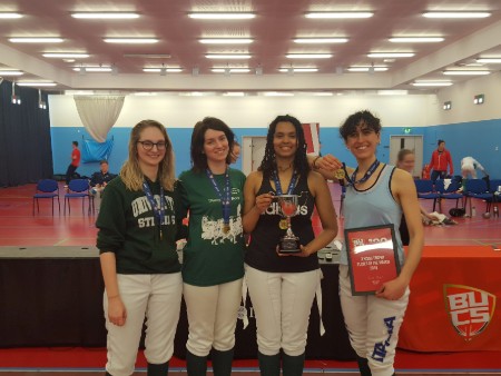 Women's Fencing team with BUCS Trophy