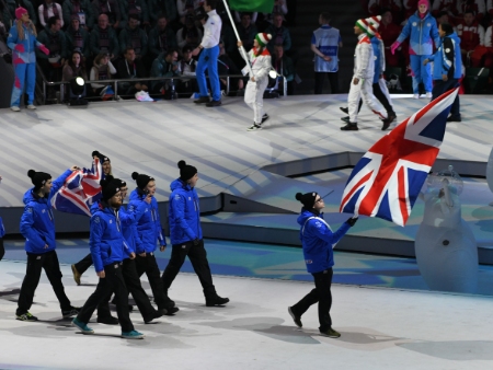 Ross Whyte leads out Team GB at World University Winter Games