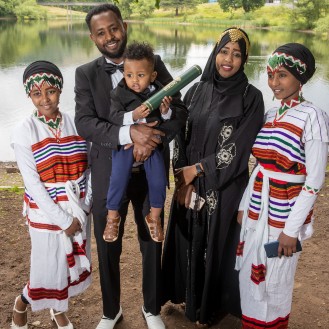 Ethopian family in trad dress
