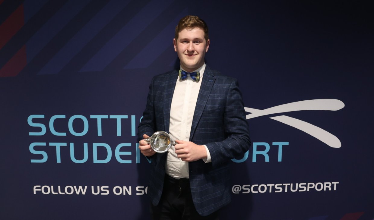 James Falls received Volunteer of the Year Award at the Scottish Student Sport Awards.