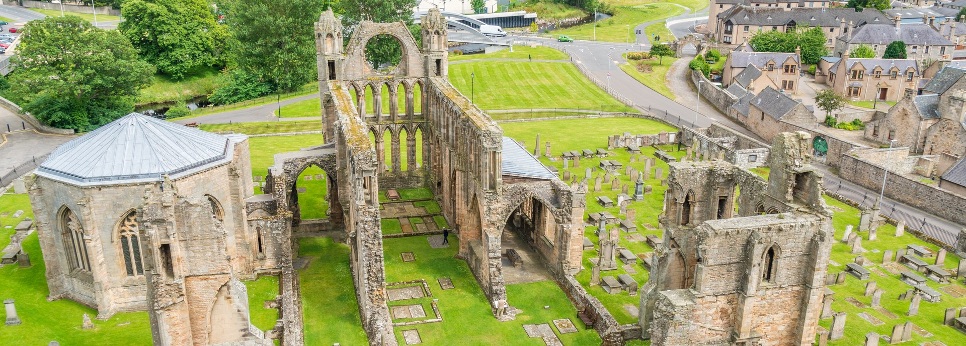 Elgin Cathedral aerial photograph