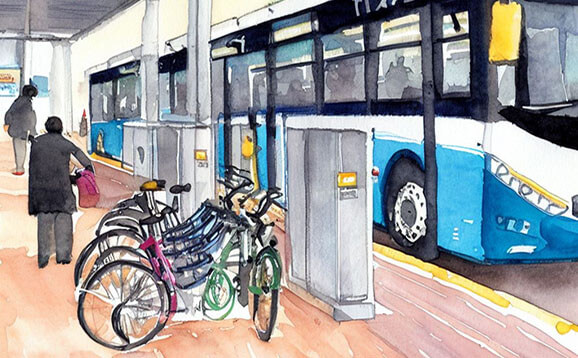 Artist illustration of transport interchange