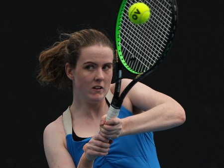 Anna McBride in action on court at the Australian Open event