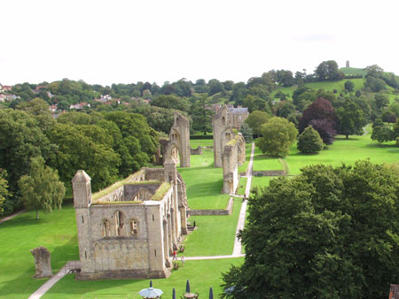 Glastonbury Abbey from the air