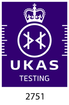 White UKAS logo on a purple background. 2751 is underneath the logo.