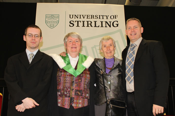 Margaret McKenna with her two sons and her partner Una