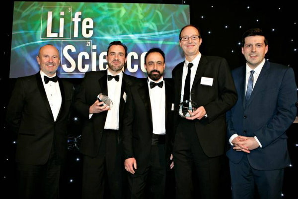 (L-R) Fred McAuley, Paddy Campbell, Dave Cockerill, Herve Migaud, Jamie Hepburn MSP.