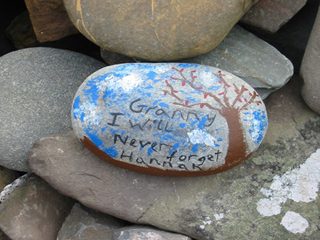 Painted pebble with message for Granny