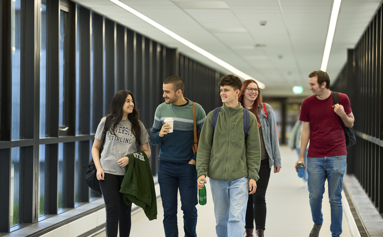 Students on the link bridge