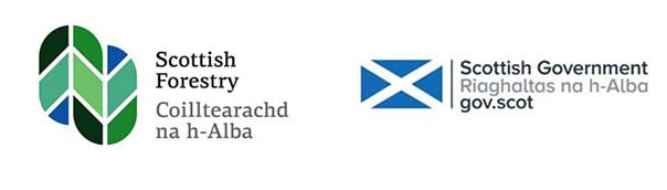 FCF funding logos: Scottish Forestry, Scottish Government