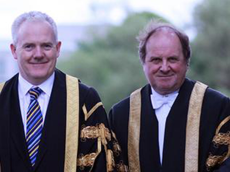 The University's Chancellor Dr James Naughtie and Principal and Vice-Chancellor Professor Gerry McCormac