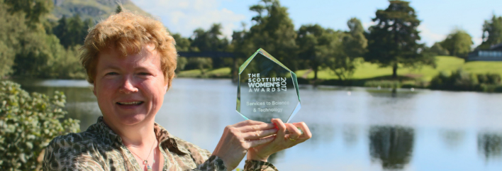 Carron Shankland winning an award at the Scottish Women's Awards