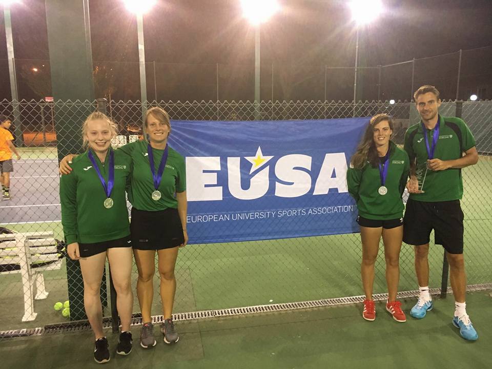 European Universities Championships silver medal winning tennis team