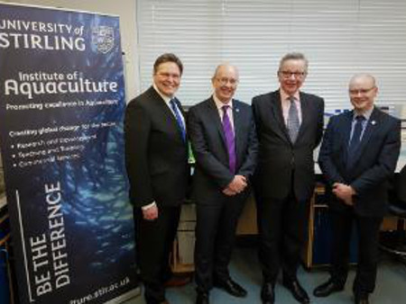Michael Gove, Stephen Kerr MP, Professor Malcolm MacLeod and Dr John Rogers