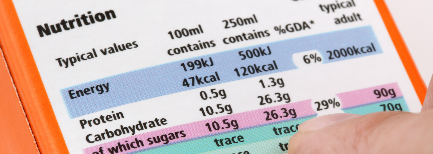 An image showing nutritional values on packaging