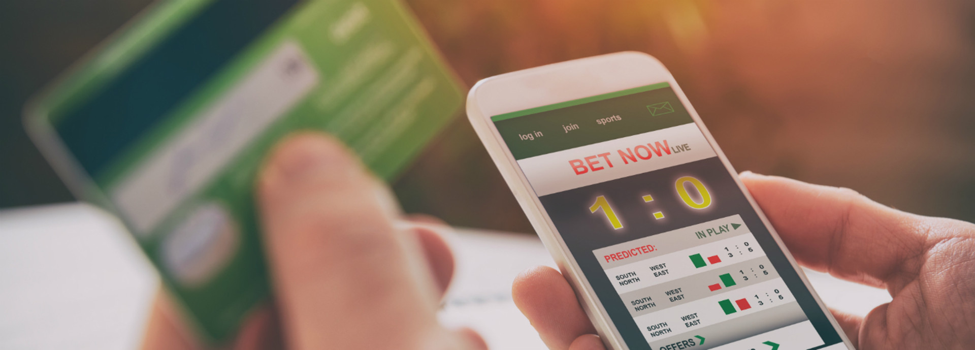 An image of a gambling app on a mobile phone