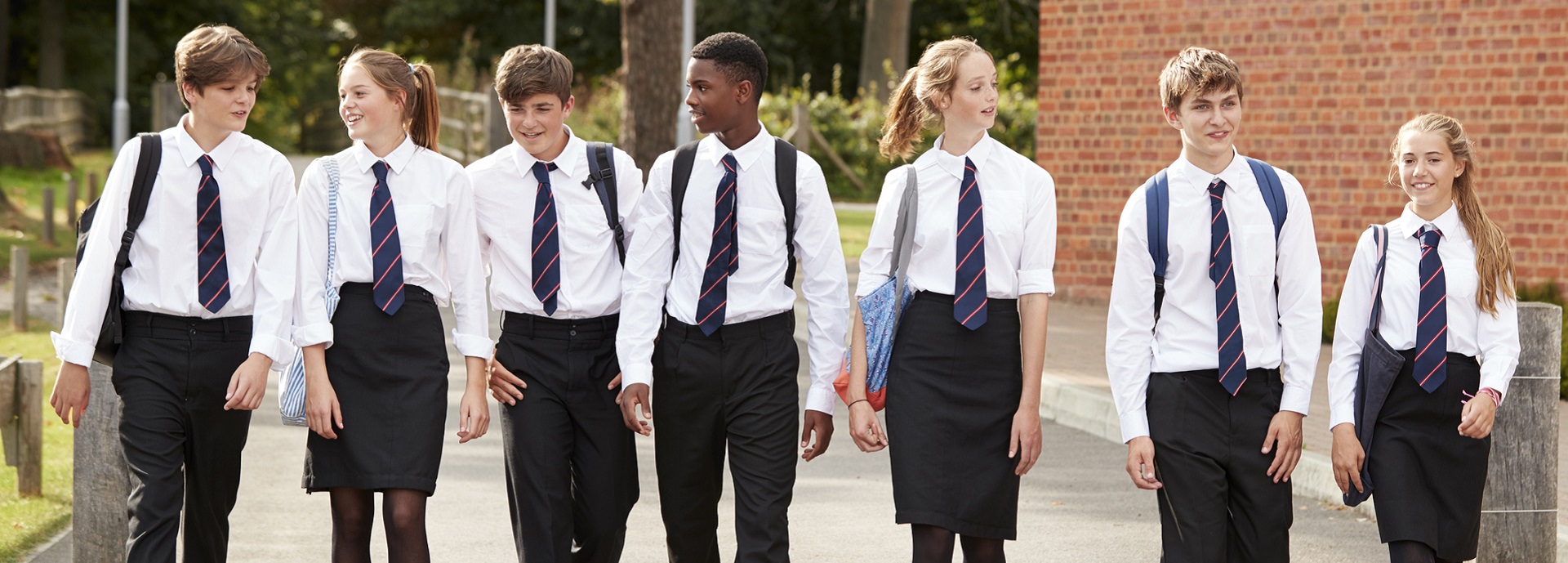 secondary school students in school uniform