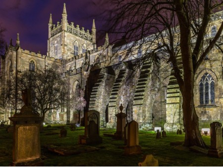 Dunfermline Abbey photographed at night