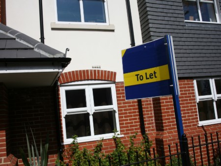 A rental sign outside a residential property