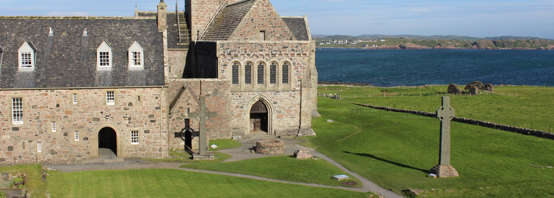 Iona Abbey and St John's Cross on Iona