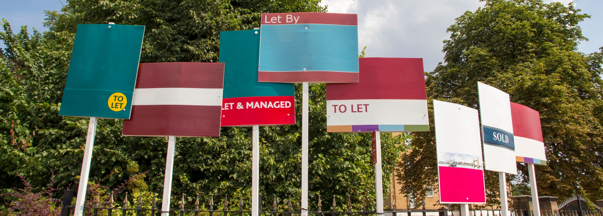 Row of to let signs
