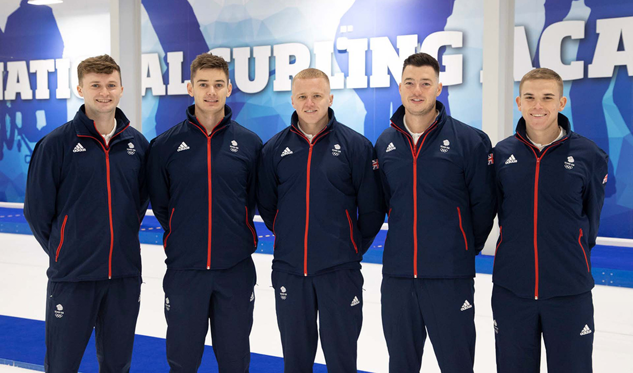 Team GB curlers lined up for photo