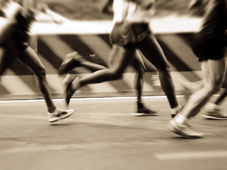 Athletes running at a marathon