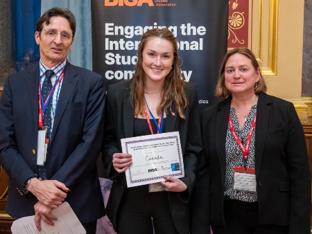 Politics student Abbey Stroud receives Model NATO prize following event in London