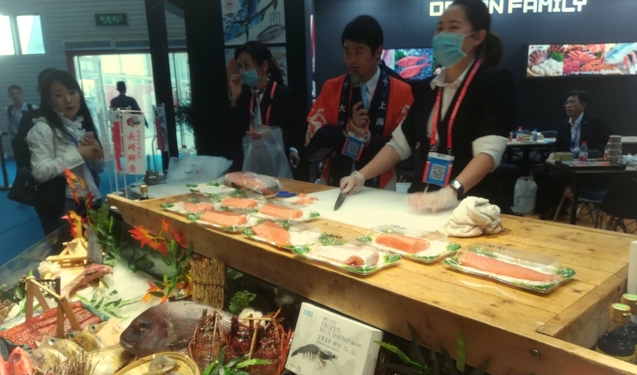 Seafood on display at China trade show