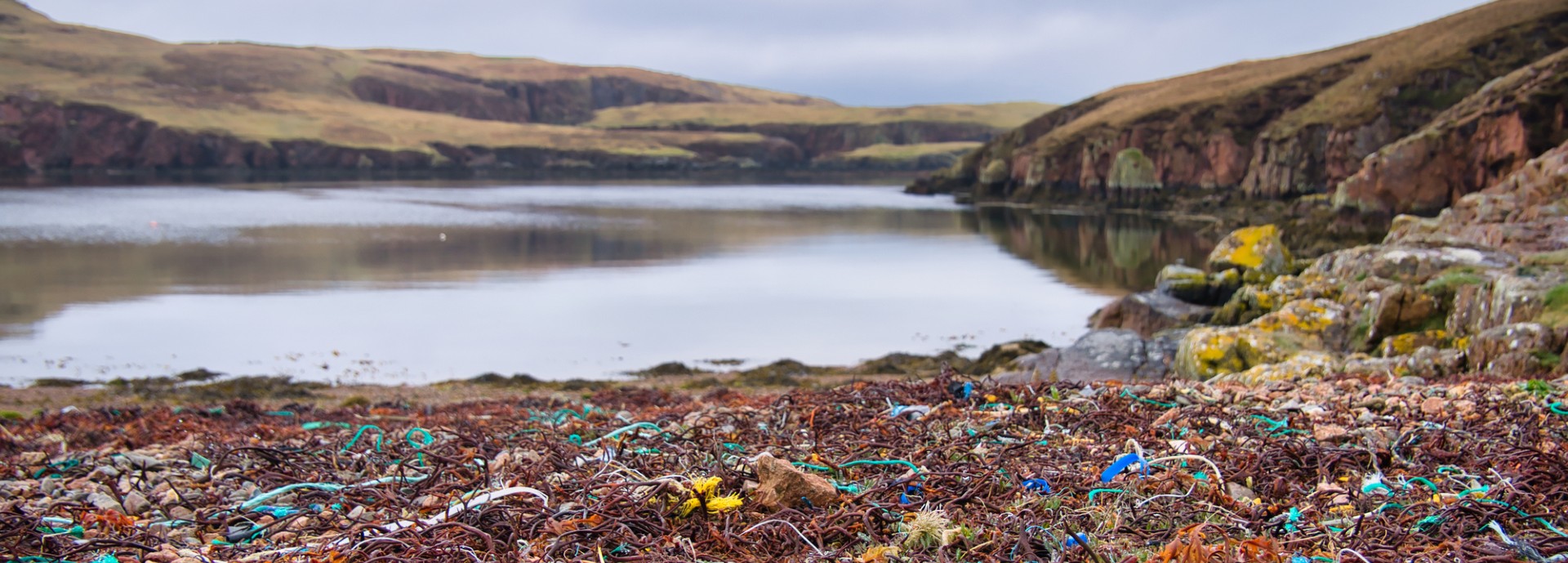 Plastic waste on Scottish beach
