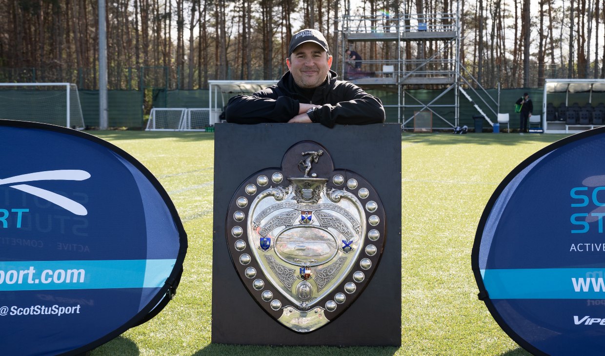 Chris Geddes with Queen's Park Shield.