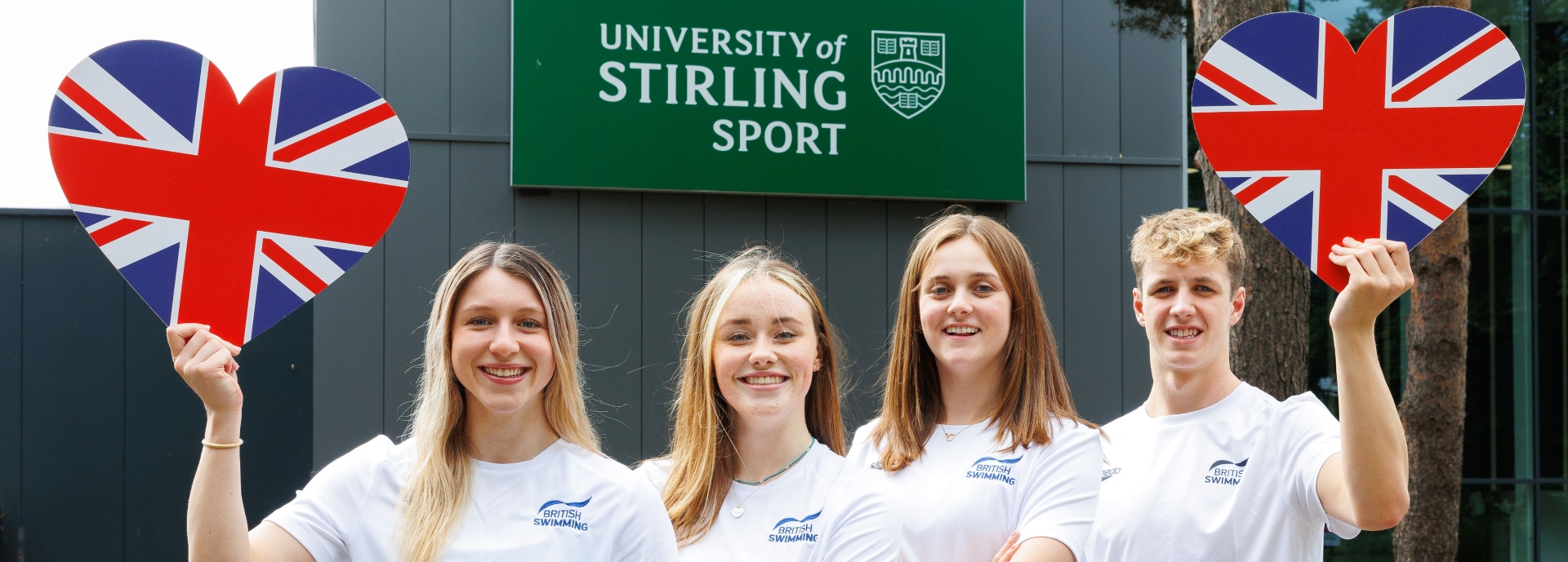 University of Stirling swimmers selected for the Euros. Left to right: Keanna MacInnes, Lucy Grieve, Evie Davis, Evan Jones.
