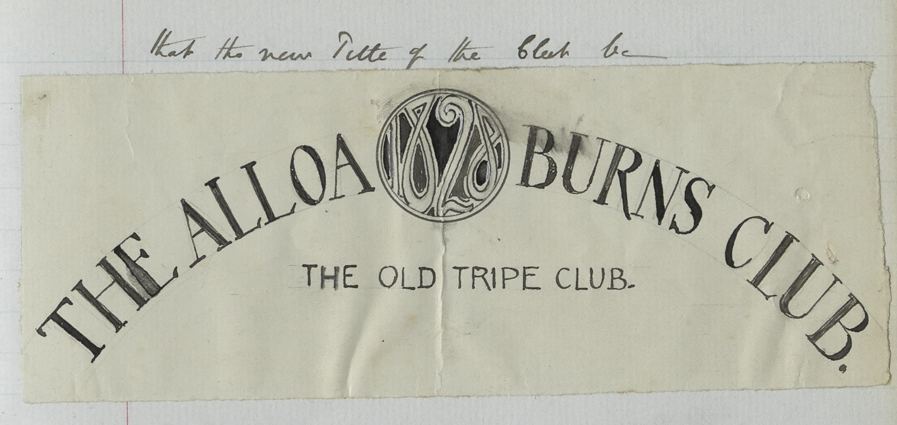 First image of the change of name from Tripe Club to Alloa Burns Club
