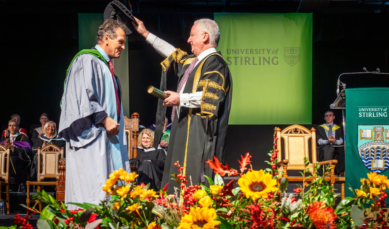 Monty Don OBE receives an honorary degree from the University of Stirling