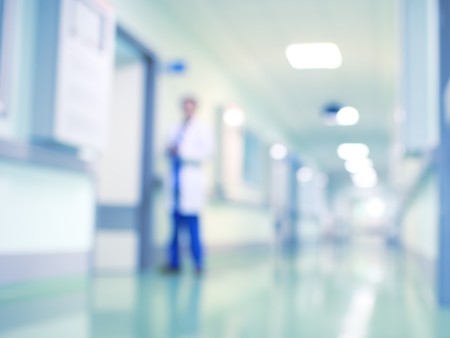 Blurred image of a hospital corridor
