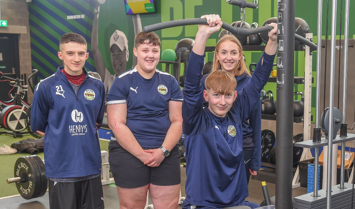 Riverside players use University of Stirling gym equipment.