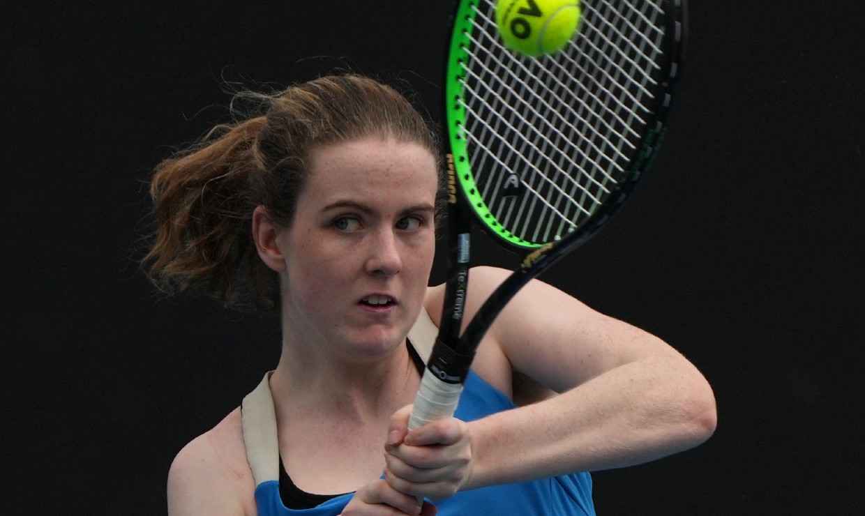 Anna McBride in action on court at the Australian Open event