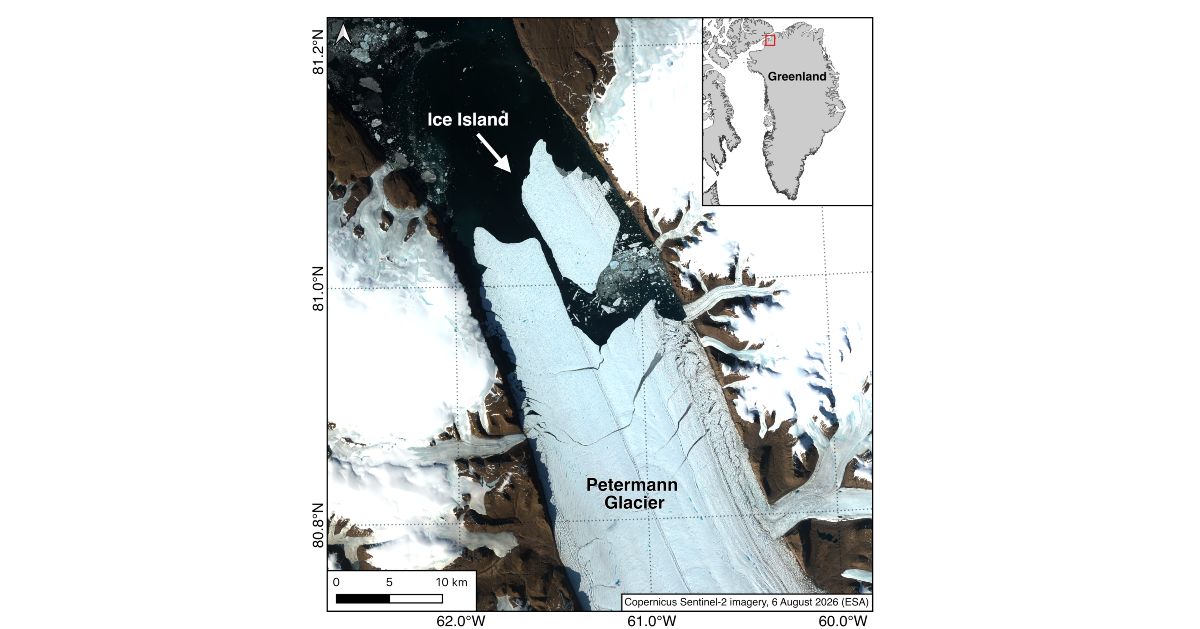 satellite image of the Petermann Glacier