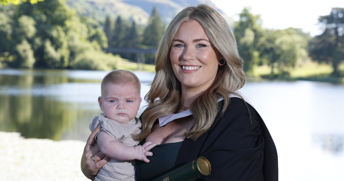 Ashley Fraser with her son Cooper beside the loch.