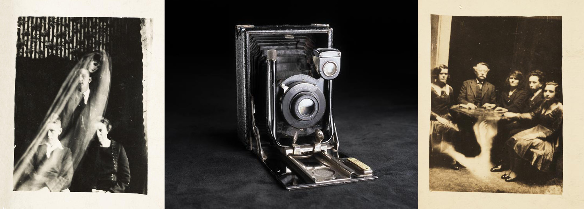 archive photos of old camera and people