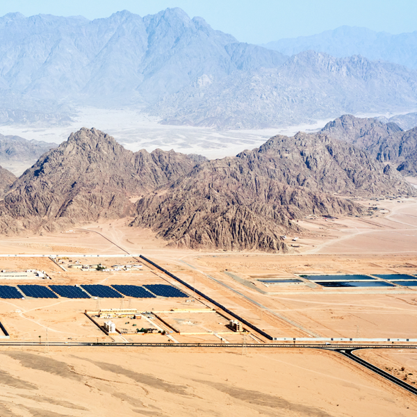 solar energy farm in desert