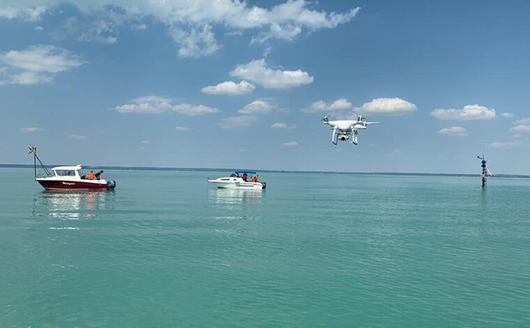 Drone and boats