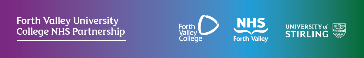 Logos: Forth Valley College, NHS, University of Stirling