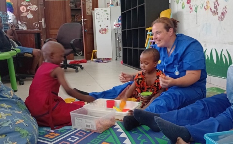 Student nurse on placement in Tanzania
