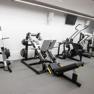 Exercise equipment in our new sports facilities
