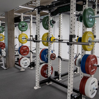 Weights and barbells in our new sports facilities